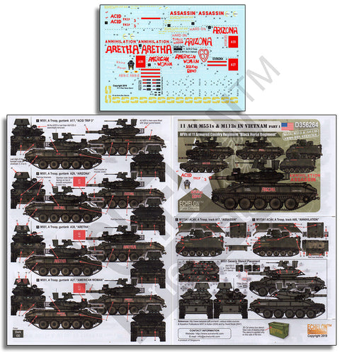 エシュロン D356264 1/35 アメリカ ベトナム戦争での第11装甲騎兵連隊所属のM551とM113(パート1)