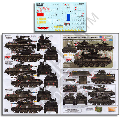 エシュロン D356266 1/35 アメリカ ベトナム戦争に派兵された第4騎兵連隊第3大隊のM551とM113(パート1)