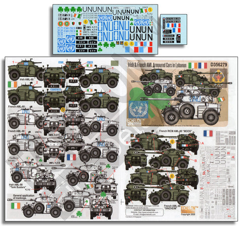 エシュロン D356279 1/35 レバノン内戦とキプロス紛争のPKOに参加したアイルランド軍及びフランス軍所属のAML装甲車