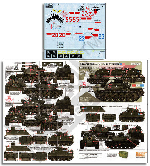 エシュロン D356291 1/35 ベトナム戦争 アメリカ陸軍ベトナムでの第10騎兵連隊所属のM48とM113