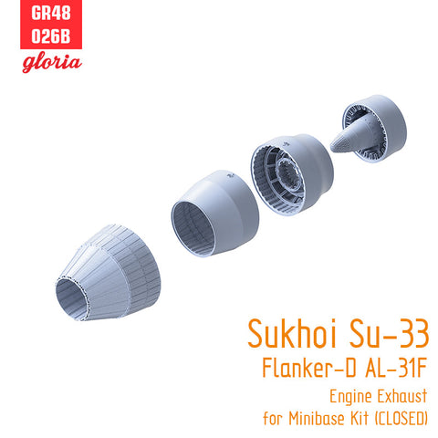 ETモデル GR48026B 1/48 スホーイ Su-33 フランカー-D AL-31F エンジンエキゾースト(クローズ)(ミニベース用)