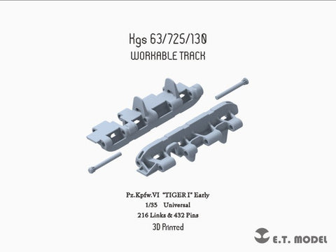 ETモデル P35-004 1/35 WWII ドイツ タイガー I 初期型 ワークブル履帯(3Dプリント)