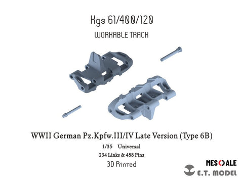 ETモデル P35-011 1/35 WWII ドイツ III号IV号戦車 後期型(タイプ6B)ワークブル履帯(3Dプリント)