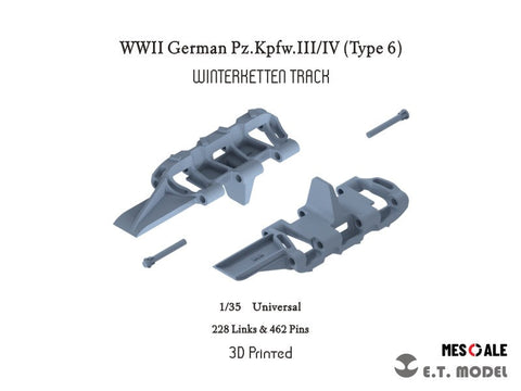 ETモデル P35-013 1/35 WWII ドイツ III号IV号戦車(タイプ6)ウィンターケッテン履帯(3Dプリント)