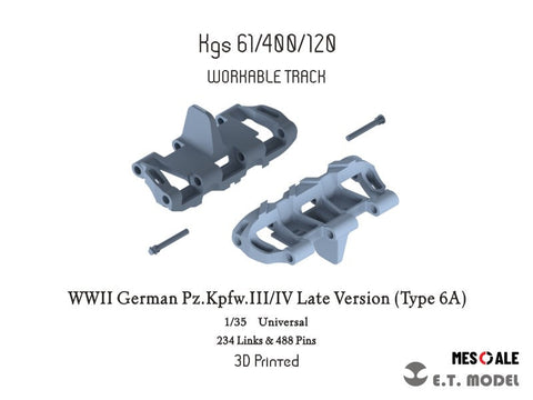 ETモデル P35-014 1/35 WWII ドイツ III号IV号戦車 後期型(タイプ6A)ワークブル履帯(3Dプリント)