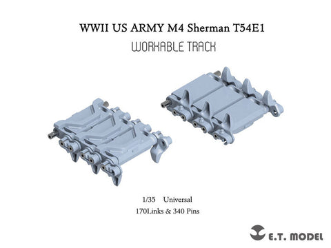 ETモデル P35-086 1/35 WWII アメリカ軍 M4 シャーマン T54E1 ワークブル履帯(3Dプリント)