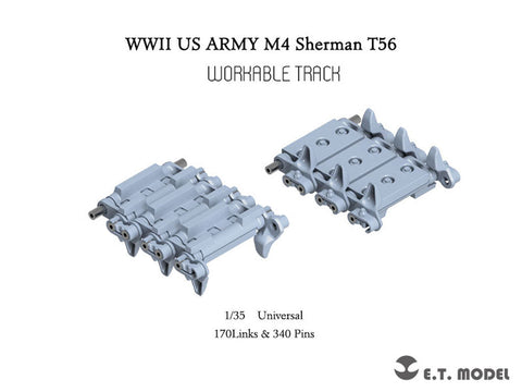 ETモデル P35-088 1/35 WWII アメリカ軍 M4 シャーマン T56 ワークブル履帯(3Dプリント)
