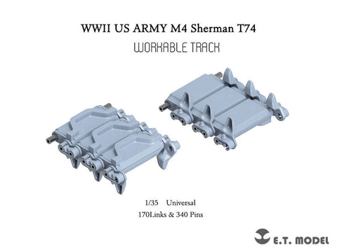 ETモデル P35-090 1/35 WWII アメリカ軍 M4 シャーマン T74 ワークブル履帯(3Dプリント)