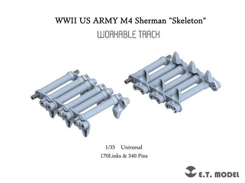 ETモデル P35-091 1/35 WWII アメリカ軍 M4 シャーマン"スケルトン" ワークブル履帯(3Dプリント)