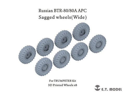 E.T.モデル P35-120 1/35 ロシア BTR-80/80A APC 自重変形タイヤ(ワイドタイプ) トランぺッター用