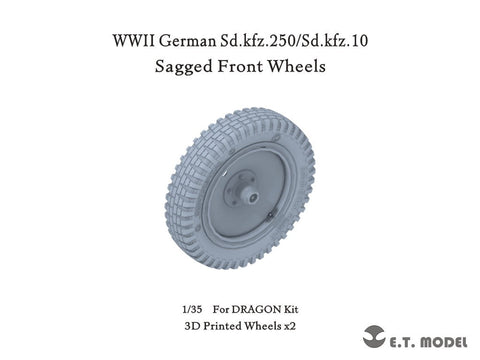 E.T.モデル P35-124 1/35 WWII ドイツ Sd.Kfz.250/Sd.Kfz.10用 自重変形タイヤ(ドラゴン用)