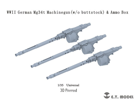 E.T.モデル P35-216 1/35 WWII ドイツ MG34T機関銃 (銃床無し)(3Dプリント)