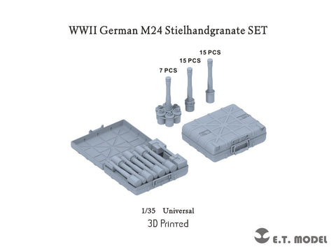 E.T.モデル P35-224 1/35 WWII ドイツ M24型 柄付手榴弾セット(3Dプリント)