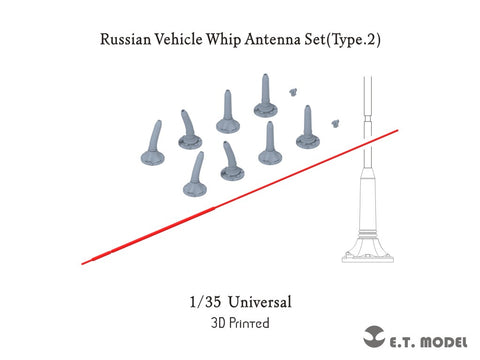 ETモデル P35-377 1/35 ロシア ビークルホイップ アンテナセット(タイプ2)