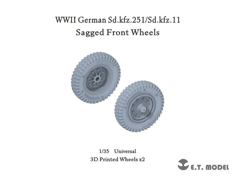 E.T.モデル P35-130 1/35 WWII ドイツ Sd.Kfz.251装甲兵員輸送車/Sd.Kfz.11 3トンハーフトラック用自重変形タイヤ