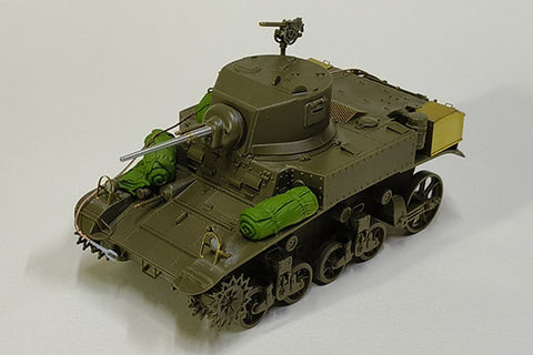 エウレカXXL ER-3583 1/35 アメリカ M3スチュアート後期生産型用アップグレードセット 軽戦車(タミヤ用) 説明書付きエッチングパーツ2個、37mmアルミ削り出し砲身1個、ブローニング M1919 .30口径砲身3個、牽引ケーブル1個、レジンアクセサリー3個付き