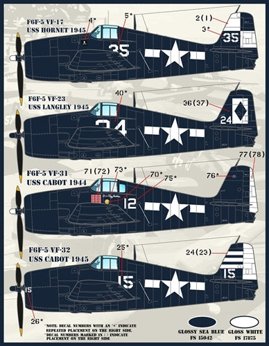 ファーボール F/D&S-7204 1/72 カラー&マーキング of F6F-5 ヘルキャット パート1