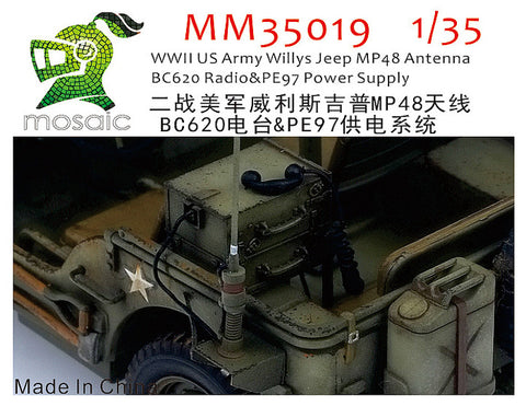 ファイブスターモデル MM35019 1/35 WWII アメリカ軍 ウィリス ジープ MP48 アンテナ BC620 ラジオ & PE97 パワーサプライ