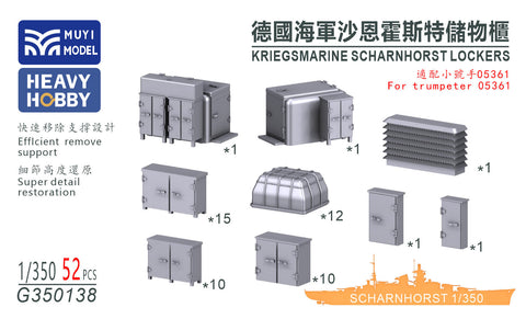 MUYIモデル G350138 1/350 ドイツ海軍 シャルンホルスト トランペッター用ロッカー 05361