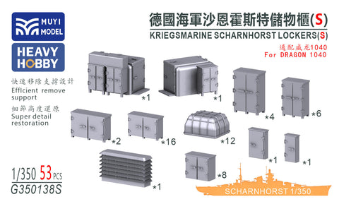 MUYIモデル G350138S 1/350 ドラゴン1040用ドイツ海軍シャルンホルスト ロッカー