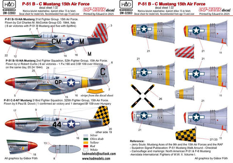 HADモデル DW-32003 1/32 P-51B デカールシート
