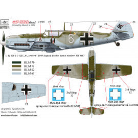 HADモデル DW-72015 1/72 メッサーシュミット Bf 109 E-1; E-2;E-3 デカールシート