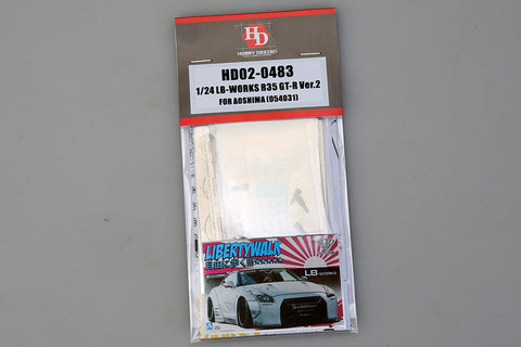 ホビーデザイン HD02-0483 1/24 LBワークス R35 GT-R Ver.2 アオシマ 054031用(PE+レジン+メタルパーツ+メタルロゴ+マスキングシール)