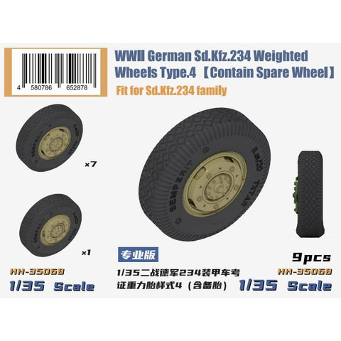 ヘビーホビー HH-35068 1/35 WWII ドイツ重装甲車Sd.Kfz.234小径自重変形ホイールセット タイプ4