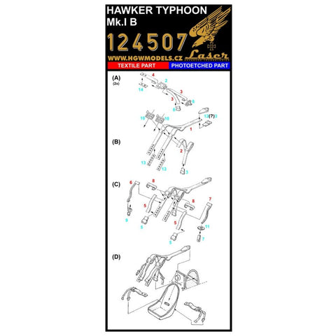 HGW 124507 1/24 ホーカー タイフーン Mk.I B pre-cut (laser) | Airfix