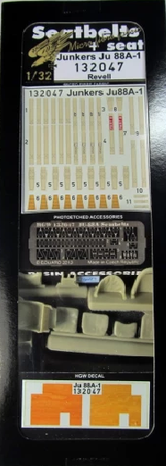 HGW 132047 1/32 ユンカース Ju 88A-1 + シート + デカール シートベルト resin parts + wood grain floor | レベル用