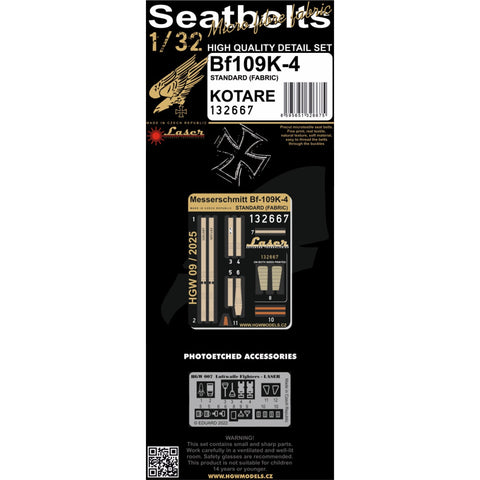 HGW 132667 1/32 BF109K-4 (スタンダード ファブリック) pre-cut (laser) | Kotare