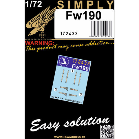 HGW 172433 1/72 フォッケウルフ Fw190 "Simply" Edition - Relief Print