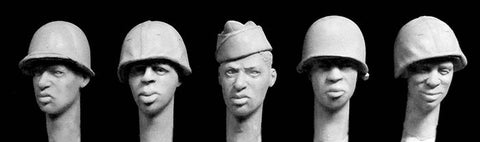 ホーネット HUH10 1/35 アメリカ軍 黒人米兵 M1ヘルメット&オーバーシーズキャップヘッド