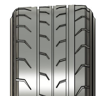 ケイスタイル KS-PA91 1/24 17インチ 8J/9J 用 3°テーパー付きタイヤ 1/24スケールカーモデル用 1台分