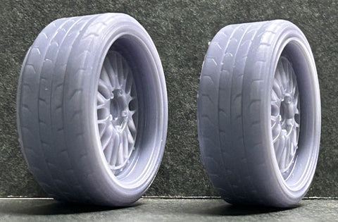 ケイスタイル KS-PA91 1/24 17インチ 8J/9J 用 3°テーパー付きタイヤ 1/24スケールカーモデル用 1台分