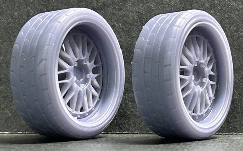 ケイスタイル KS-PA91 1/24 17インチ 8J/9J 用 3°テーパー付きタイヤ 1/24スケールカーモデル用 1台分