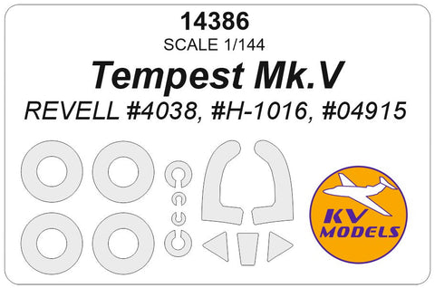 KVモデル 14386 1/144 テンペスト MK.V (レベル) + ホイール キャノピーマスキングシート