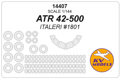 KVモデル 14407 1/144 ATR 42-500 (イタレリ #1801) + ホイール キャノピーマスキングシート