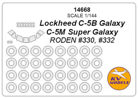 KVモデル 14668 1/144 ロッキード C-5B ギャラクシー / C-5M スーパーギャラクシー (ローデン #330, #332) +ホイール キャノピーマスキングシート