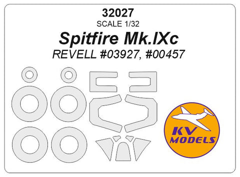 KVモデル 32027 1/32 スピットファイア Mk.IXc (レベル #03927, #00457) + ホイール キャノピーマスキングシート
