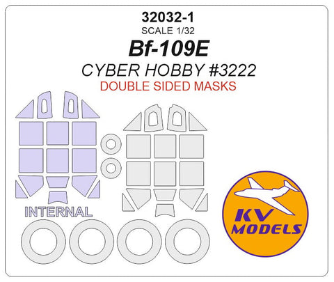 KVモデル 32032-1 1/32 Bf-109E (サイバーホビー #3222) - (内外両面) + ホイール キャノピーマスキングシート