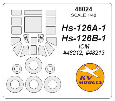 KVモデル 48024 1/48 Hs-126A-1 / Hs-126B-1 (ICM #48212, #48213) + ホイール キャノピーマスキングシート