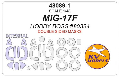 KVモデル 48089-1 1/48 MiG-17F (ホビーボス #80334) - (内外両面) + ホイール キャノピーマスキングシート