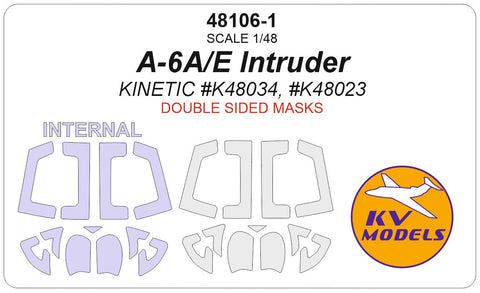 KVモデル 48106-1 1/48 A-6A/E イントルーダー (KINETIC #K48034, #K48023) 内外両面 キャノピーマスキングシート