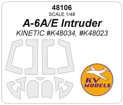 KVモデル 48106 1/48 A-6A/E イントルーダー (KINETIC #K48034, #K48023) キャノピーマスキングシート