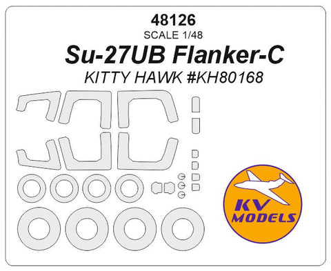 KVモデル 48126 1/48 Su-27UB フランカー-C (KITTY ホーク #KH80168) + ホイール キャノピーマスキングシート