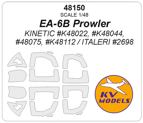 KVモデル 48150 1/48 EA-6B プラウラー (イタレリ #2698 / KINETIC #K48022, #K48044, #48075, #K48112) + ホイール キャノピーマスキングシート
