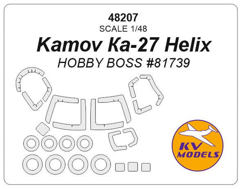 KVモデル 48207 1/48 カモフ KA-27 ヘリックス (ホビーボス #81739) + ホイール キャノピーマスキングシート