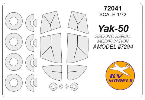 KVモデル 72041 1/72 Yak-50 (Aモデル #7294) + ホイール キャノピーマスキングシート