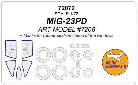 KVモデル 72072 1/72 MiG-23PD (ART MODEL #7208) + ホイール キャノピーマスキングシート